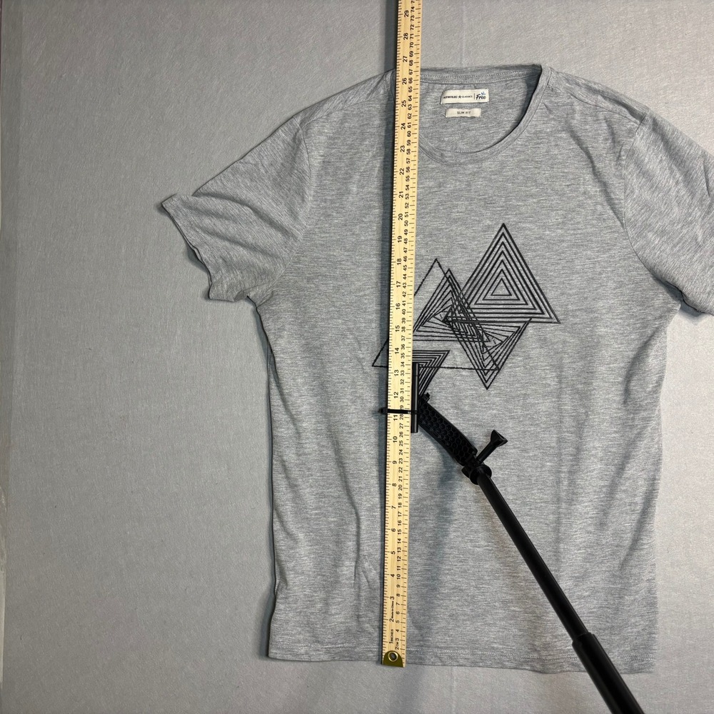 Altinyildiz Classics Slim Fit Geometric Graphic T-Shirt Men's S Gray - Picture 3 of 15